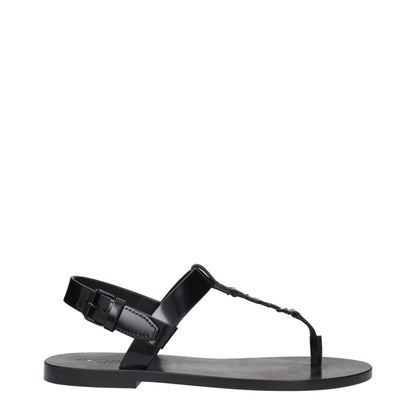 Saint Laurent Sandali Cassandre  Uomo Pelle Nero