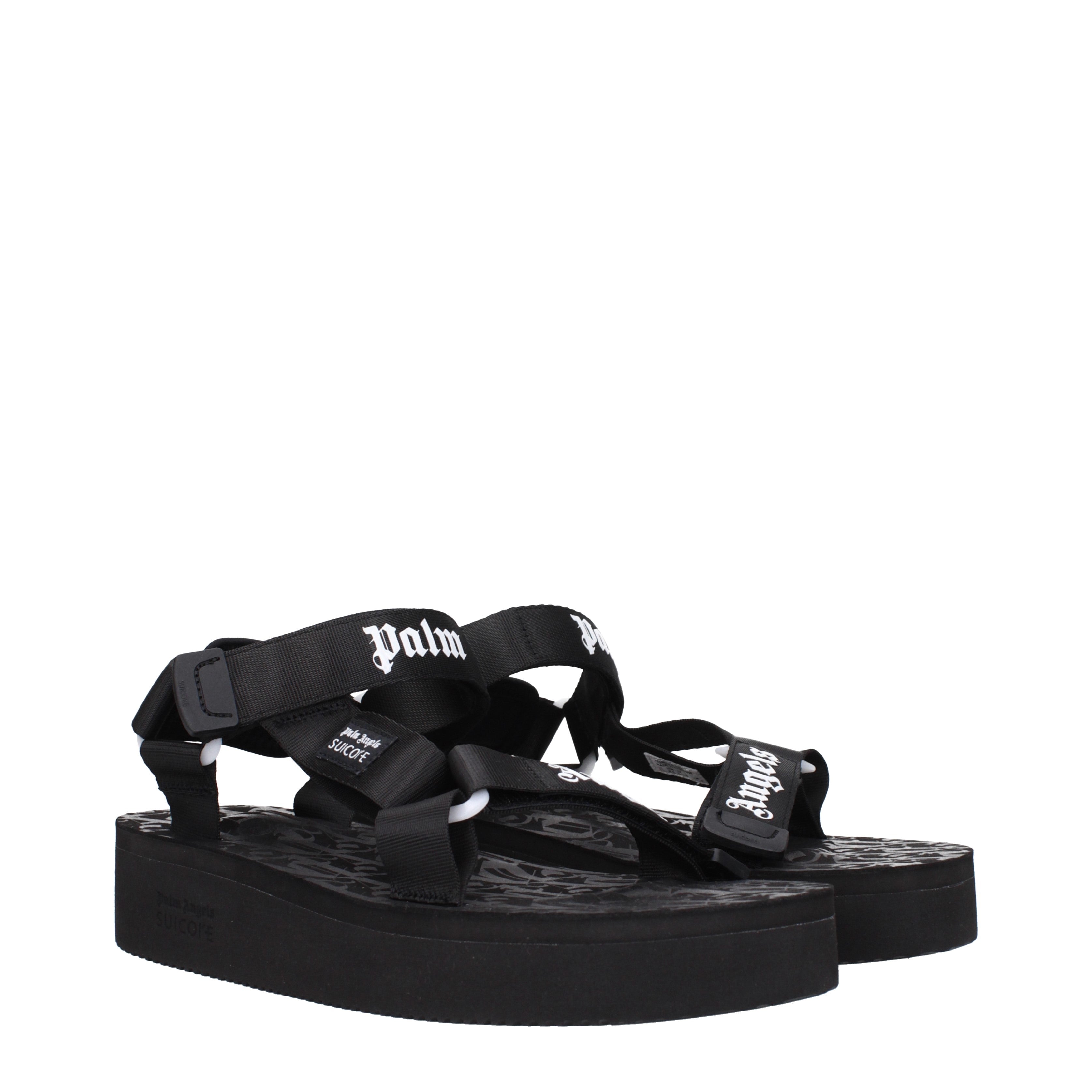 Palm Angels Sandali Suicoike Uomo Tessuto Nero