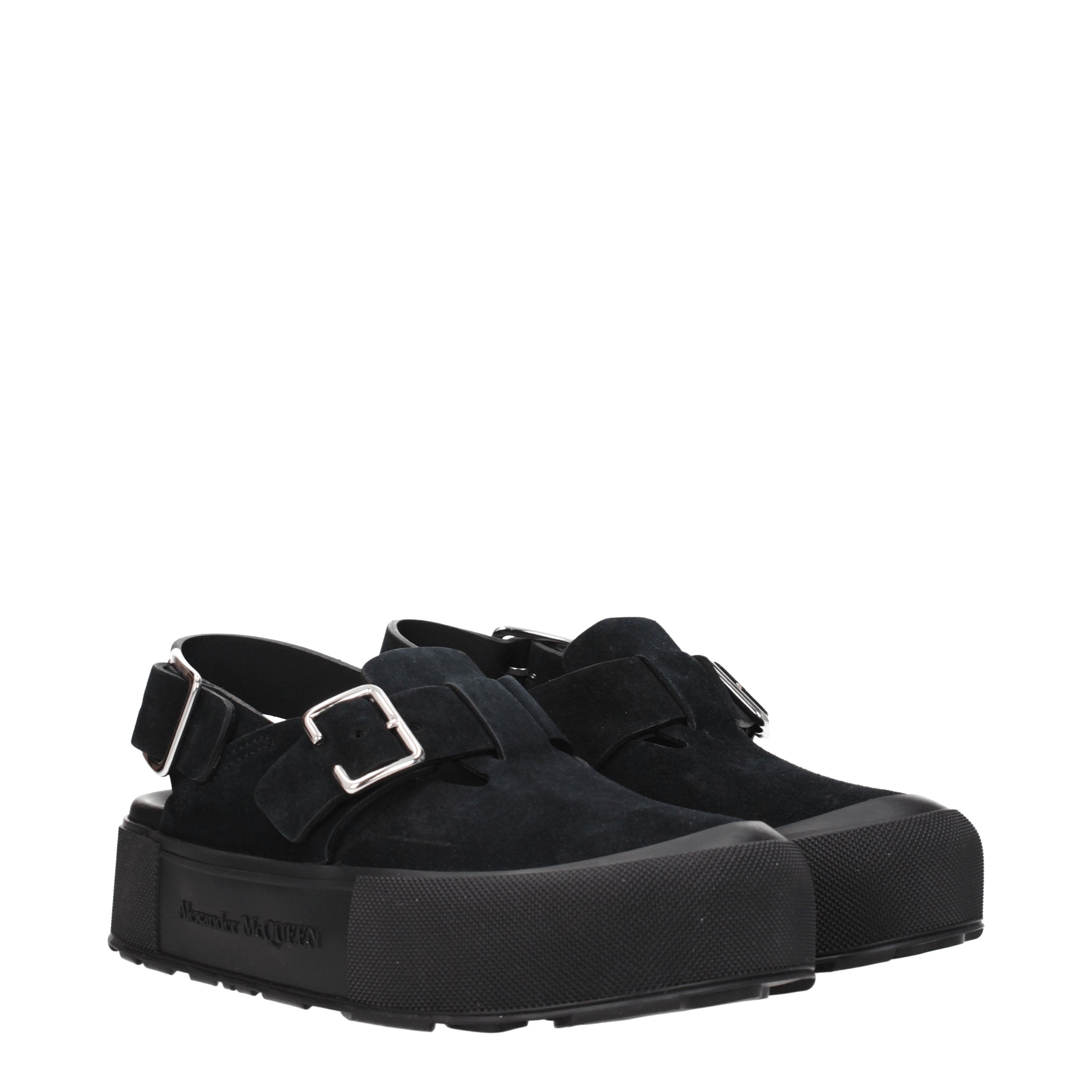 Alexander McQueen Sandali Uomo Camoscio Nero
