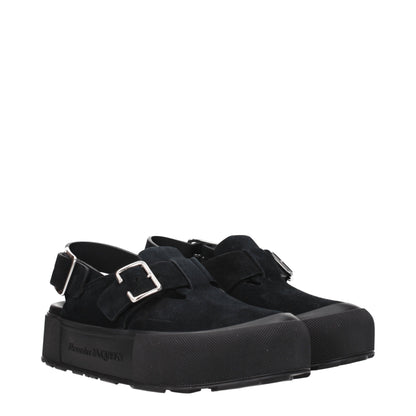 Alexander McQueen Sandali Uomo Camoscio Nero