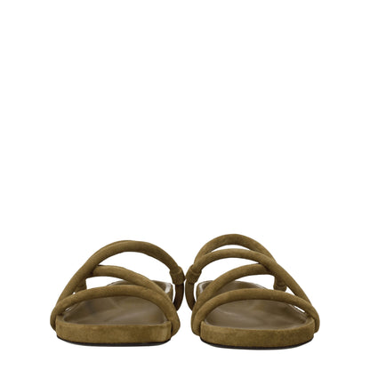 Isabel Marant Sandali Uomo Camoscio Verde/Talpa
