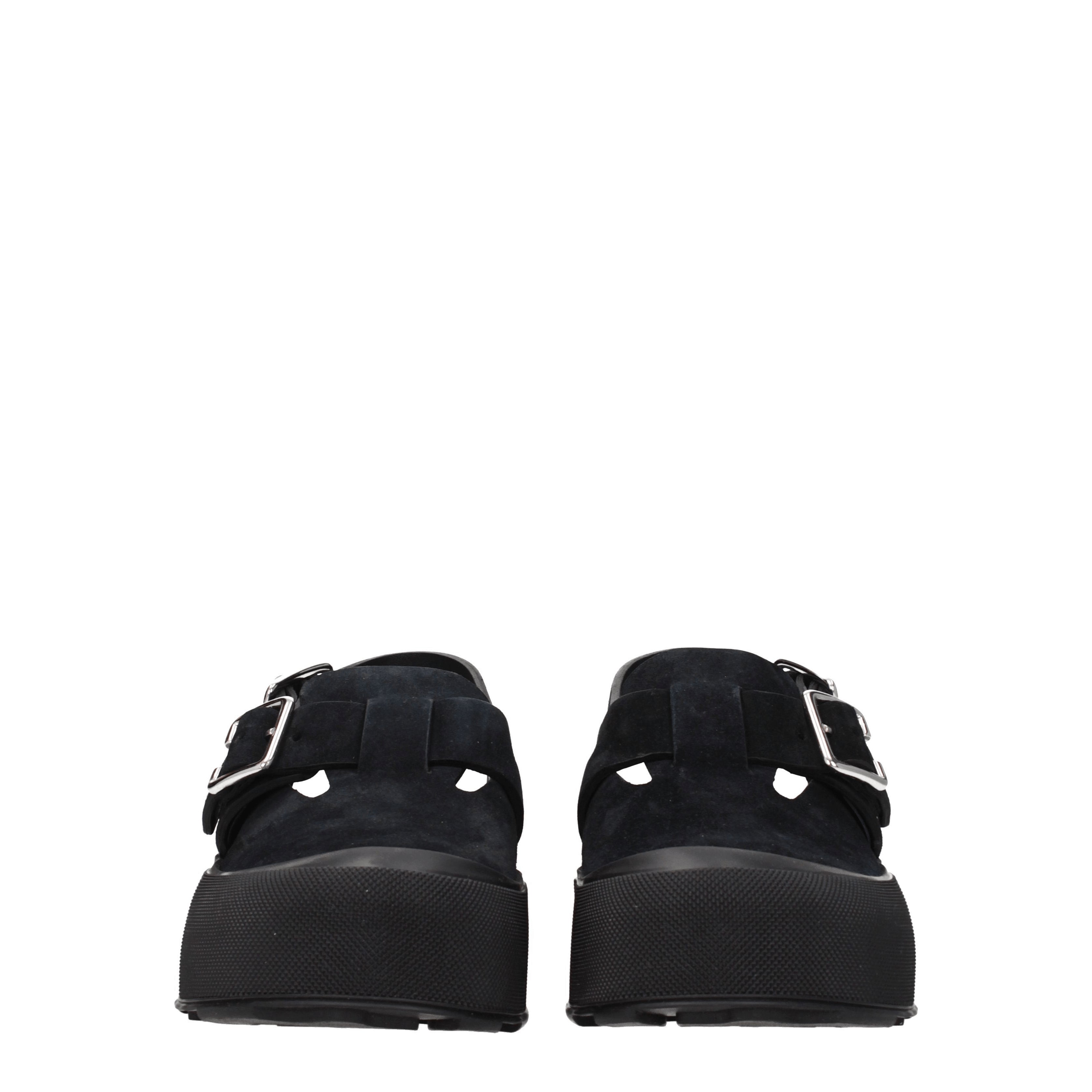 Alexander McQueen Sandali Uomo Camoscio Nero