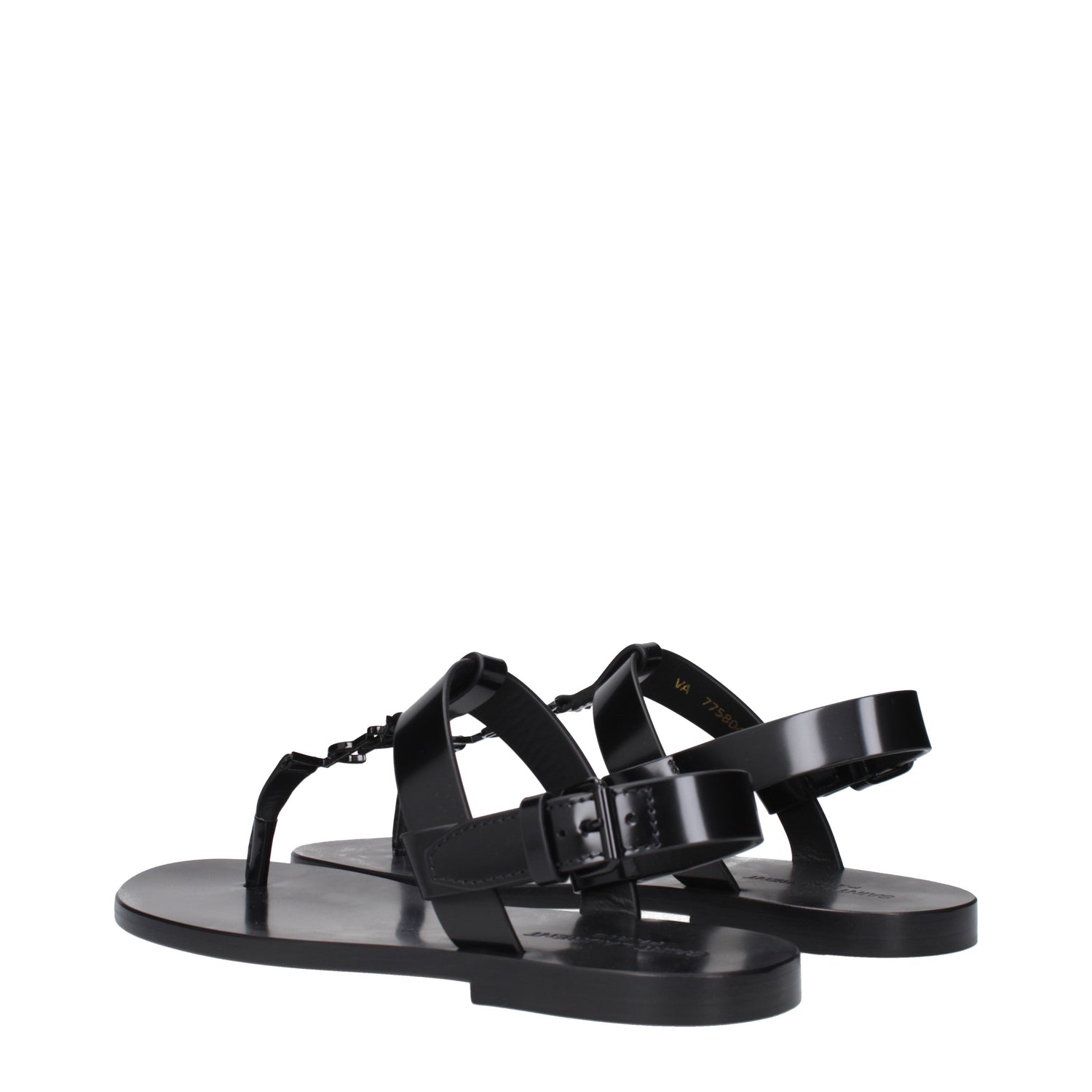 Saint Laurent Sandali Cassandre  Uomo Pelle Nero