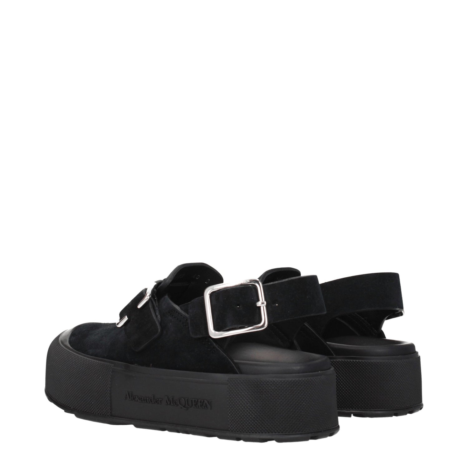 Alexander McQueen Sandali Uomo Camoscio Nero