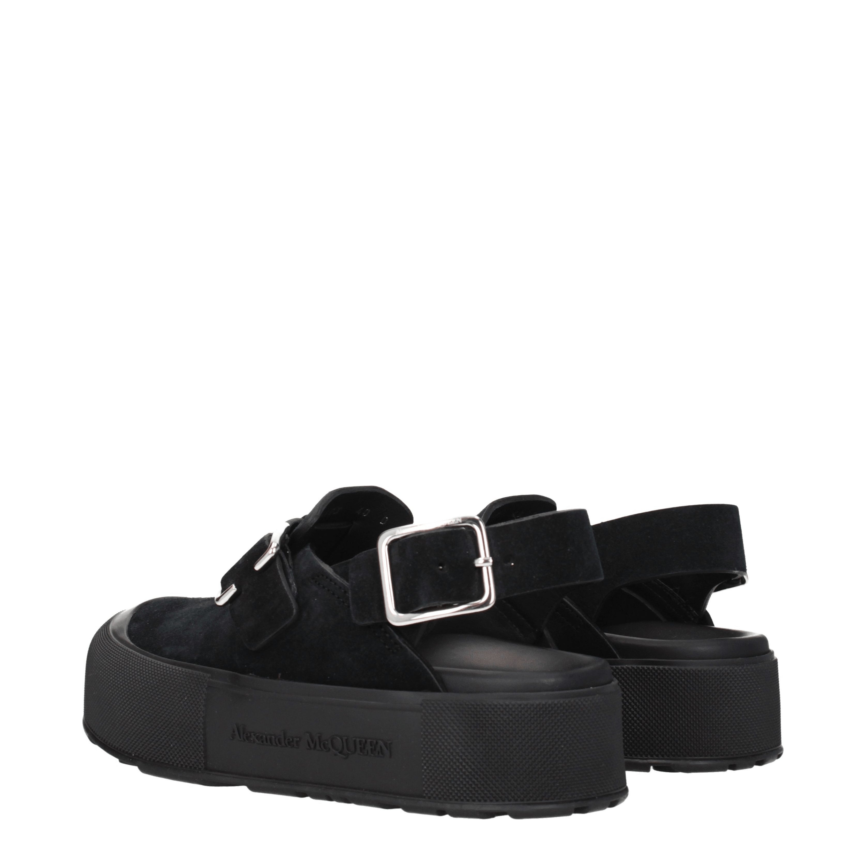 Alexander McQueen Sandali Uomo Camoscio Nero