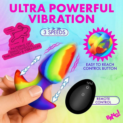 Bang Thrusting and Vibrating Silicone Butt Plug