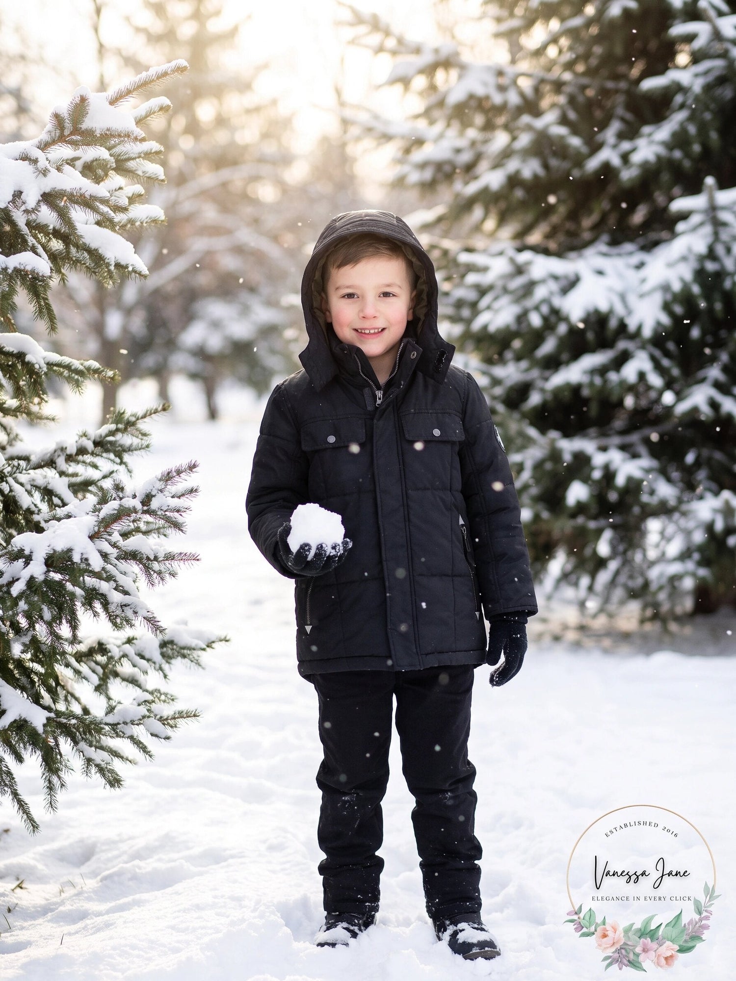 Big Chill Little Boys Quiltd Expedition Jacket W Hood, Black, Size 5