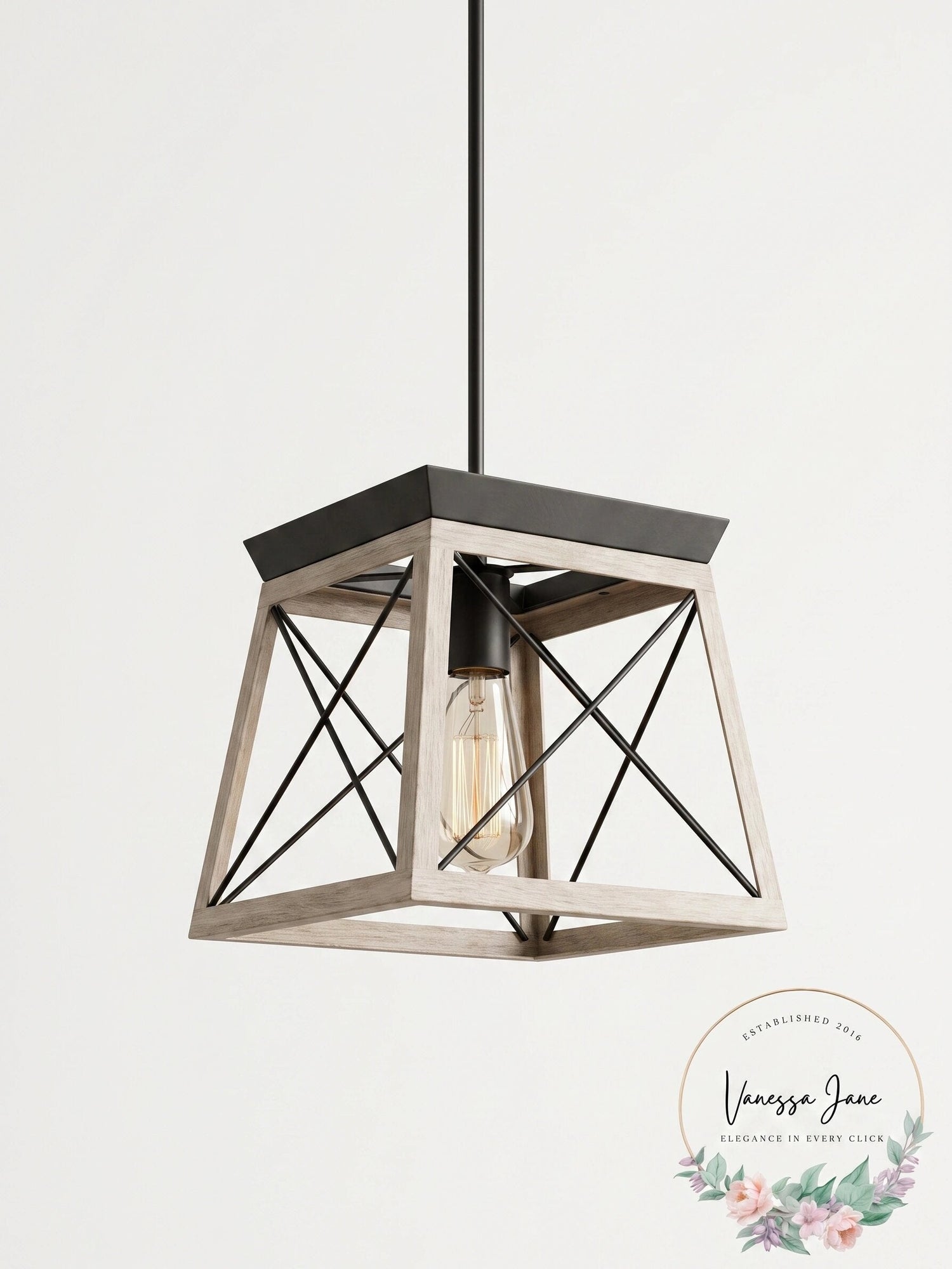 Progress Lighting Briarwood Collection 1-Light Graphite Pendant
