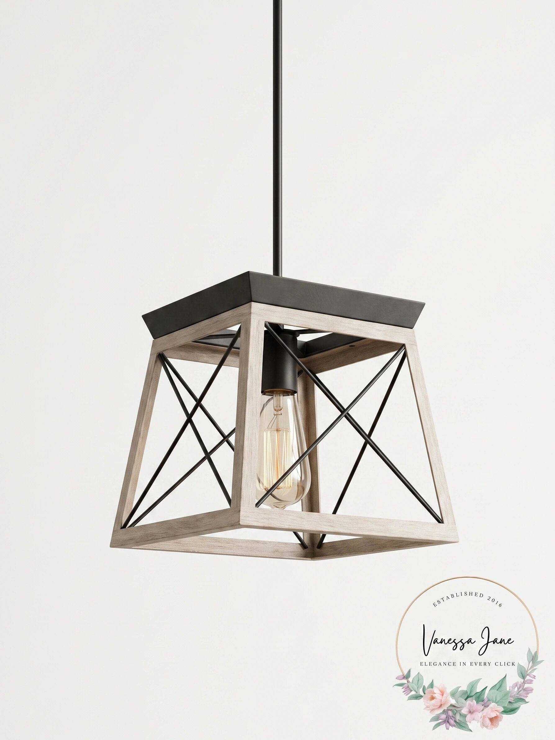 Progress Lighting Briarwood Collection 1-Light Graphite Pendant