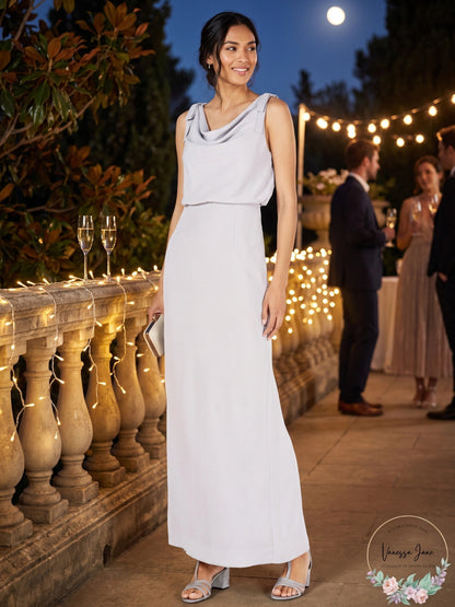 Adrianna Papell Blouson Cowlneck Gown