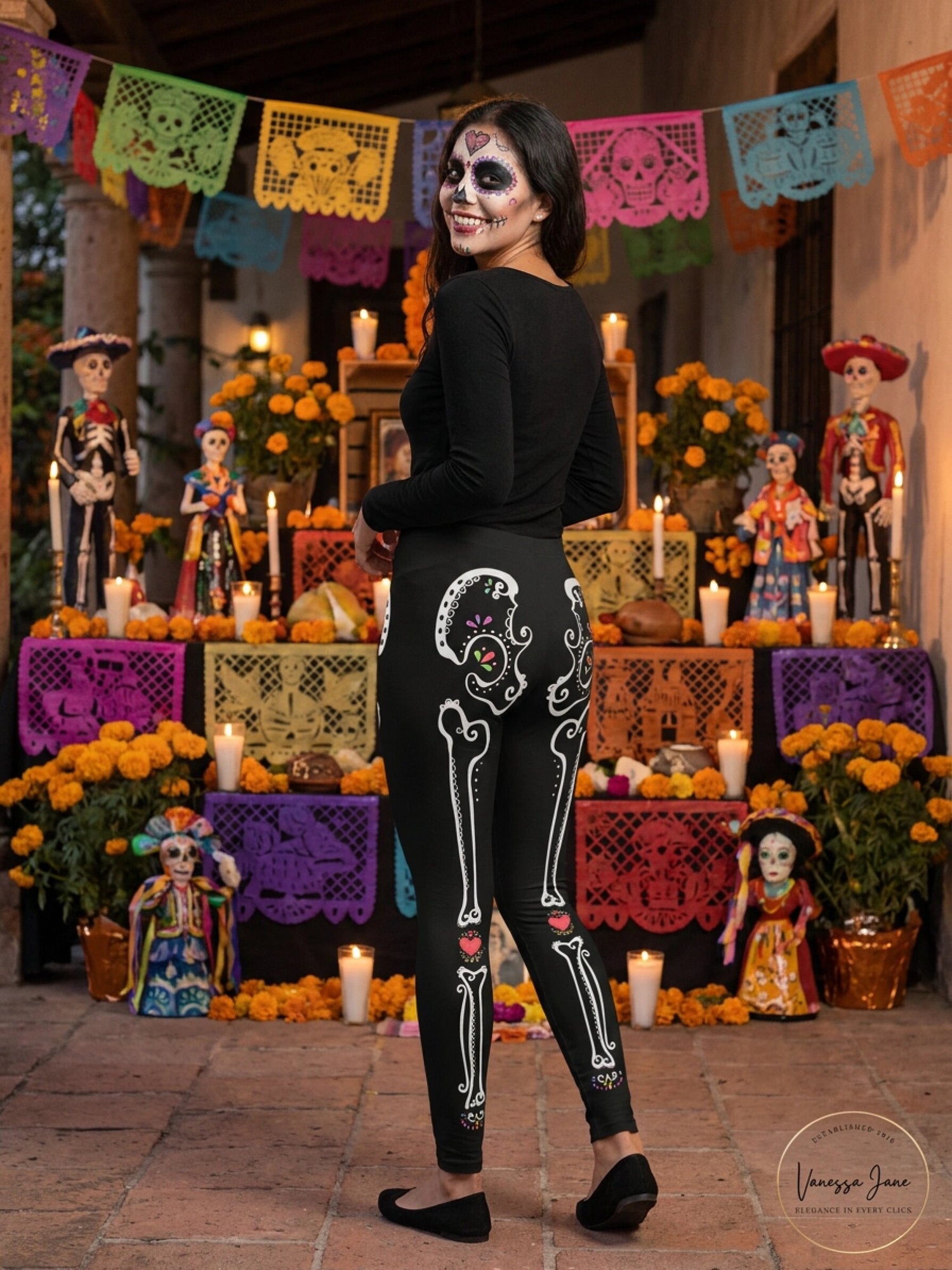 Womens Halloween Leggings, Size Small