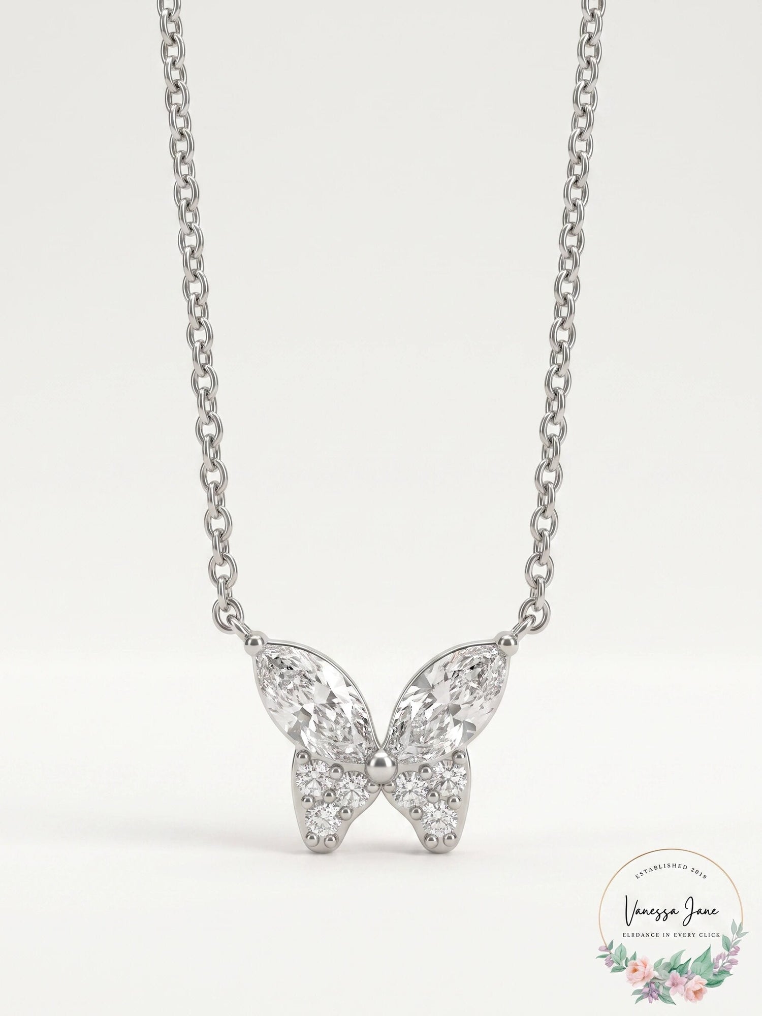 Giani Bernini Cubic Zirconia Butterfly 18 Pendant Necklace in Sterling Silver