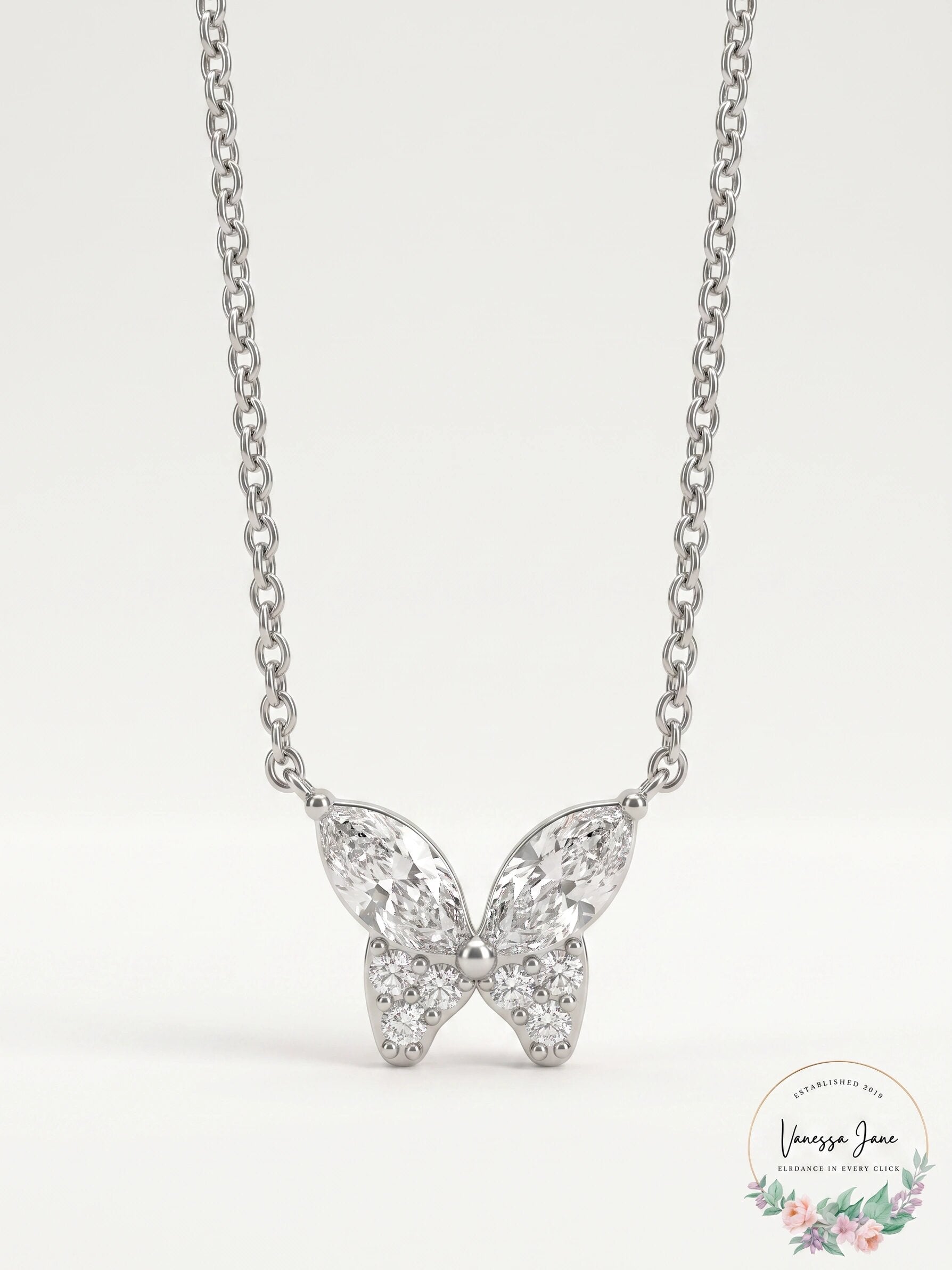 Giani Bernini Cubic Zirconia Butterfly 18 Pendant Necklace in Sterling Silver