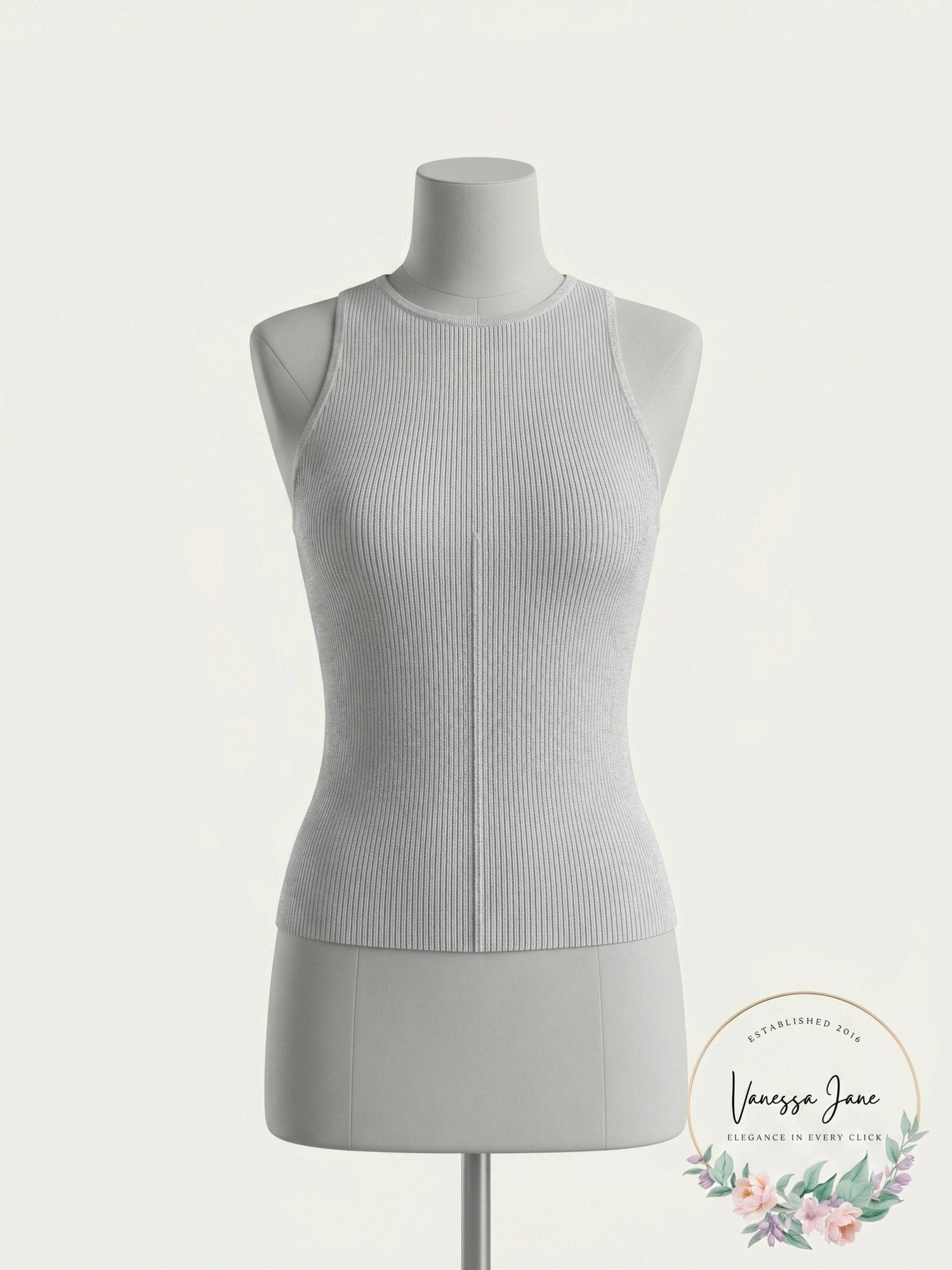 International Concepts Ribbed Sweater Tank Top, Size Large