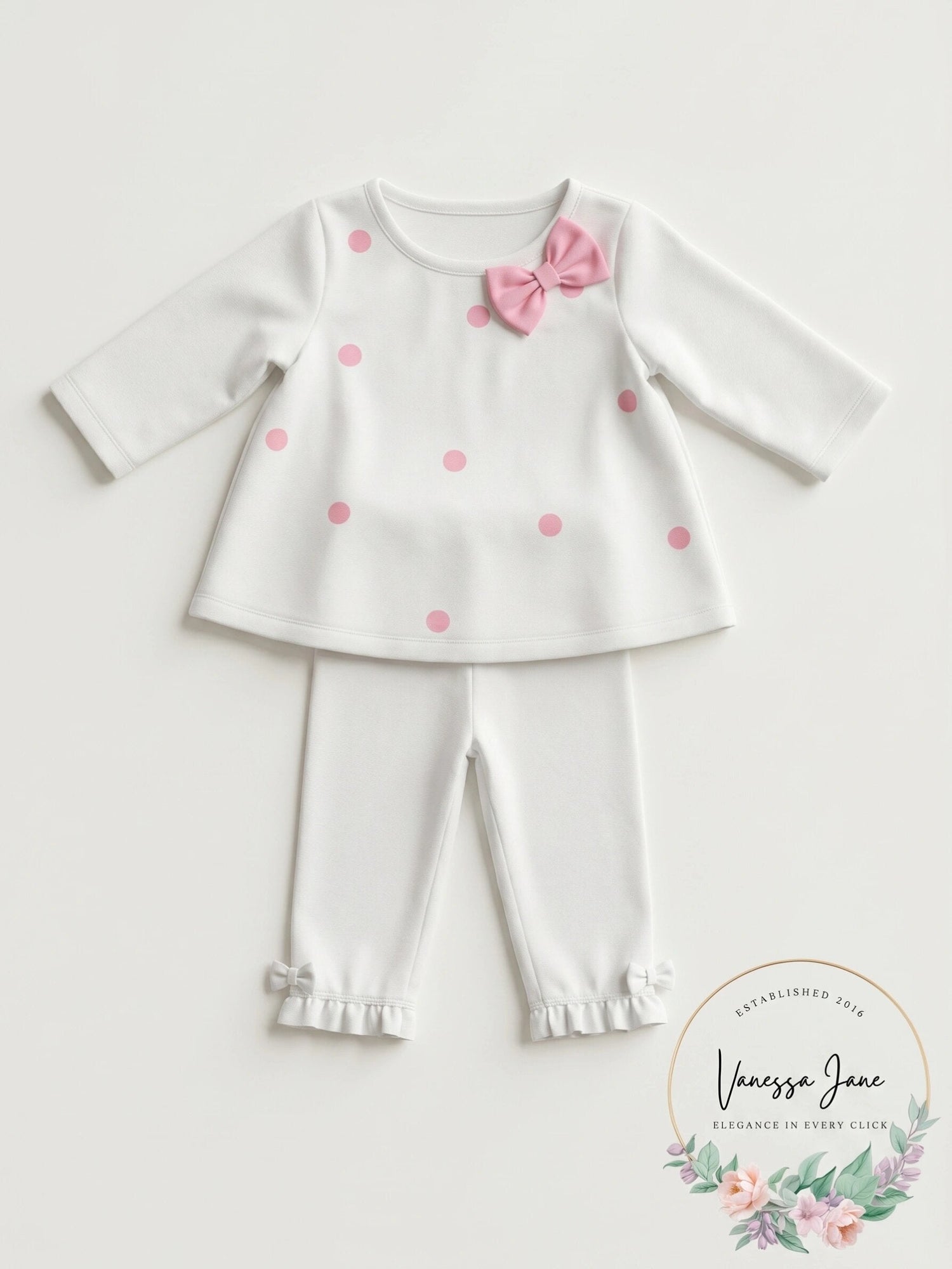 1st Impressions Baby Girl 2 Pc Outfit LS Tunic Bottom Leggings 3-6M