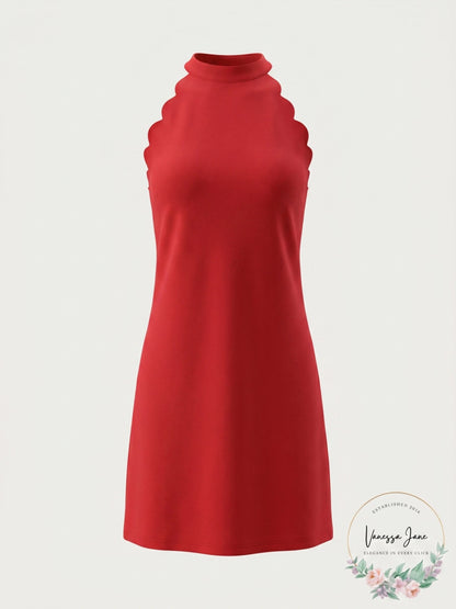 BCX Womens Juniors Sleeveless Halter Scuba Dress
