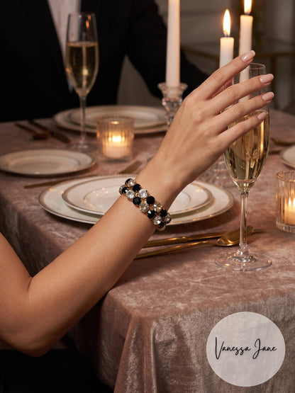International Concepts Gold-Tone Multi-Stone Stretch Bracelet