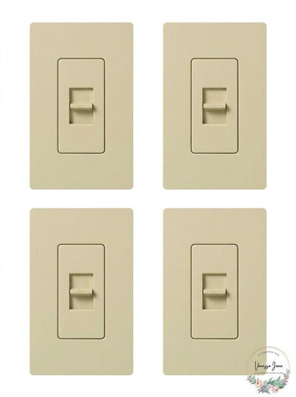 Lutron LG-600H-IV 600W Single-Pole Slide-To-Off Dimmer Ivory (4 Pack) [MR156-UG4