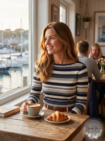 Ralph Lauren Striped Ribbed Boatneck Sweater