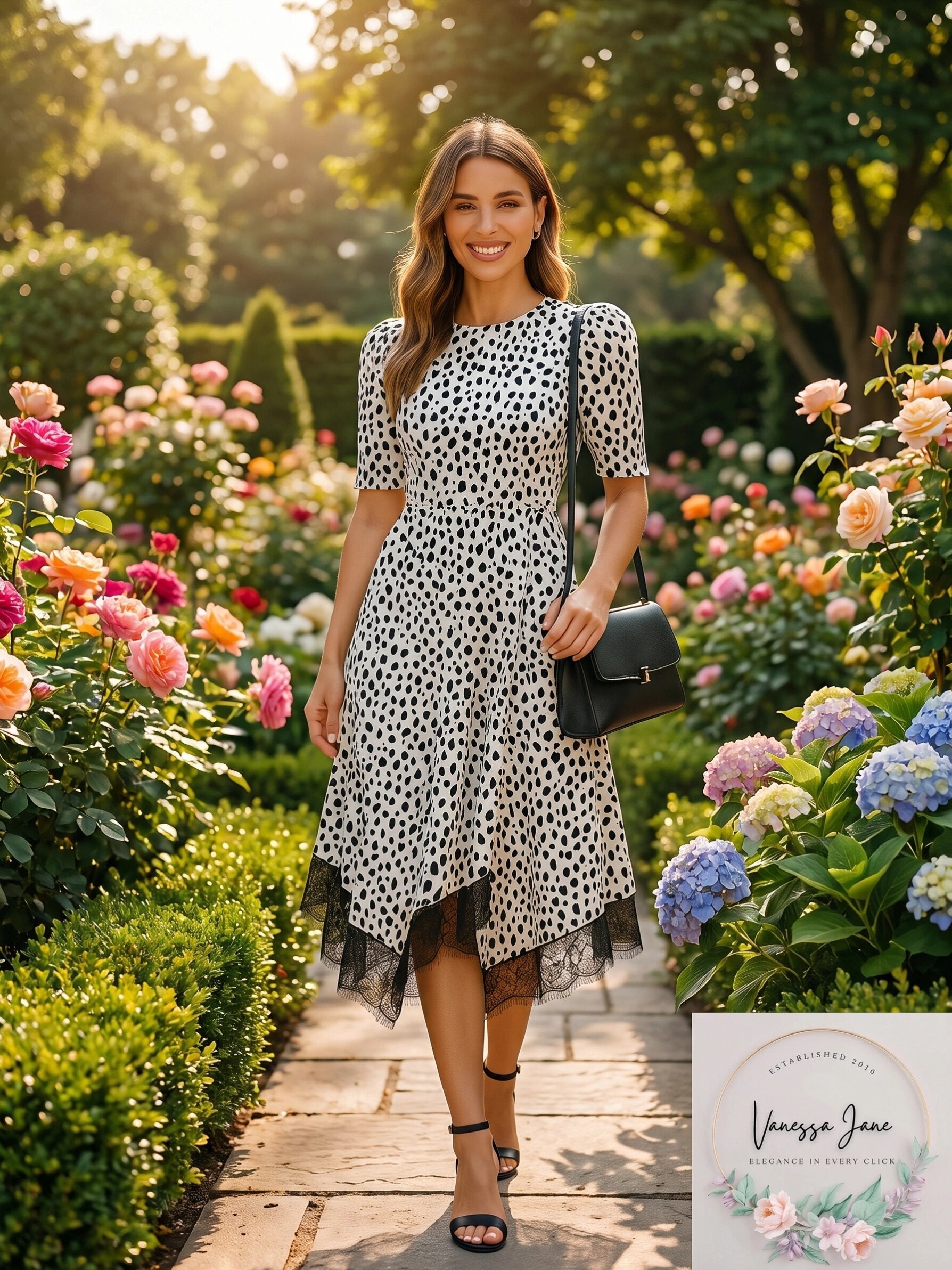 Lost Ink Plus Lace-Trim Animal-Print Dress