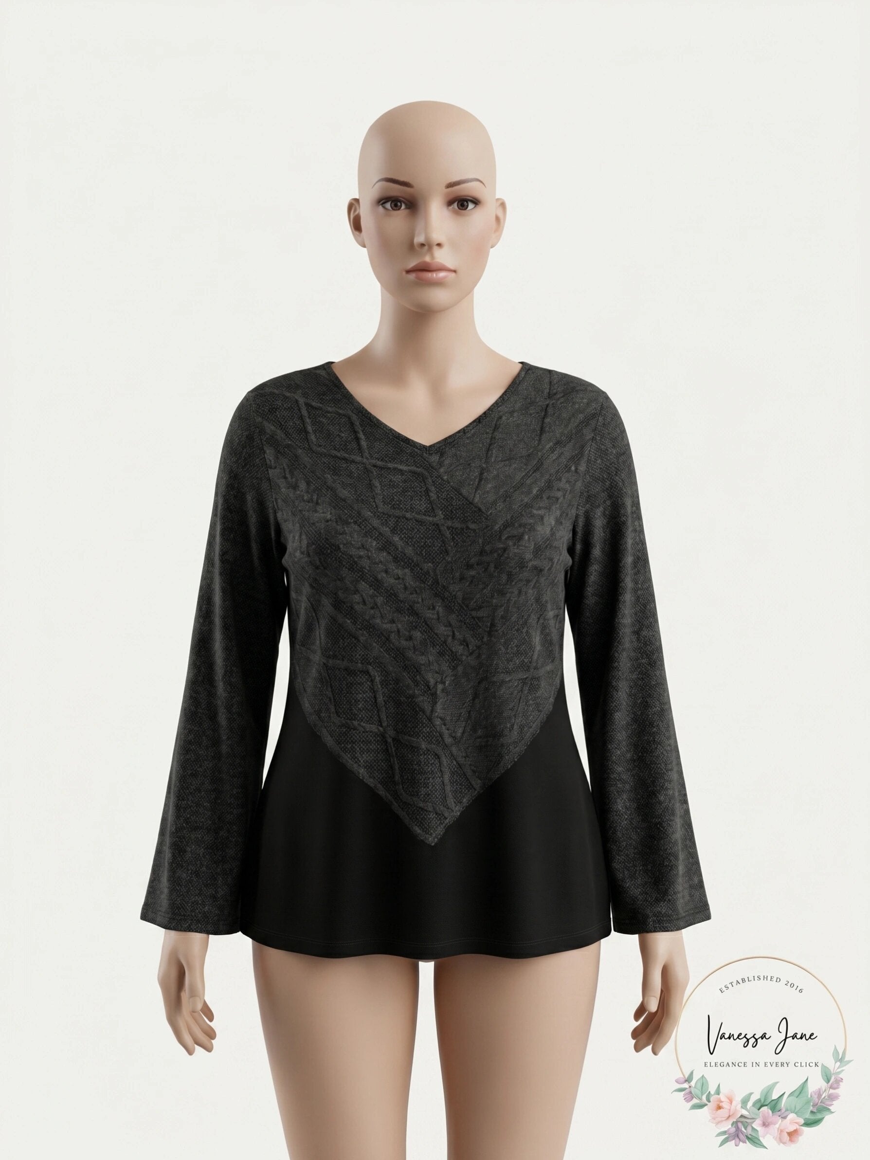 Style &amp; Co. Womens Plus Colorblock V-Neck Sweater