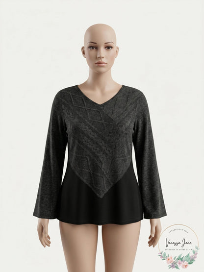 Style &amp; Co. Womens Plus Colorblock V-Neck Sweater
