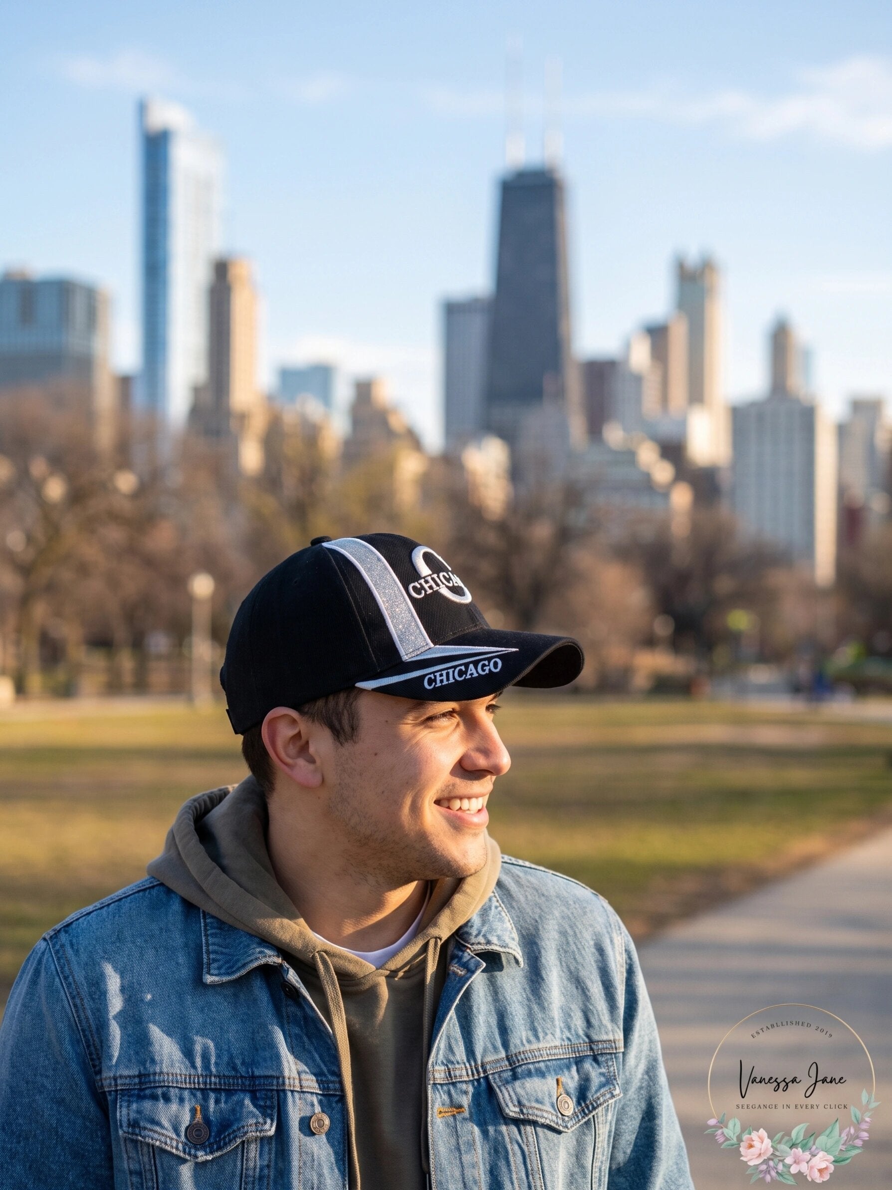 Parquet Chicago Black 3D Embroidered Baseball Cap, Hat