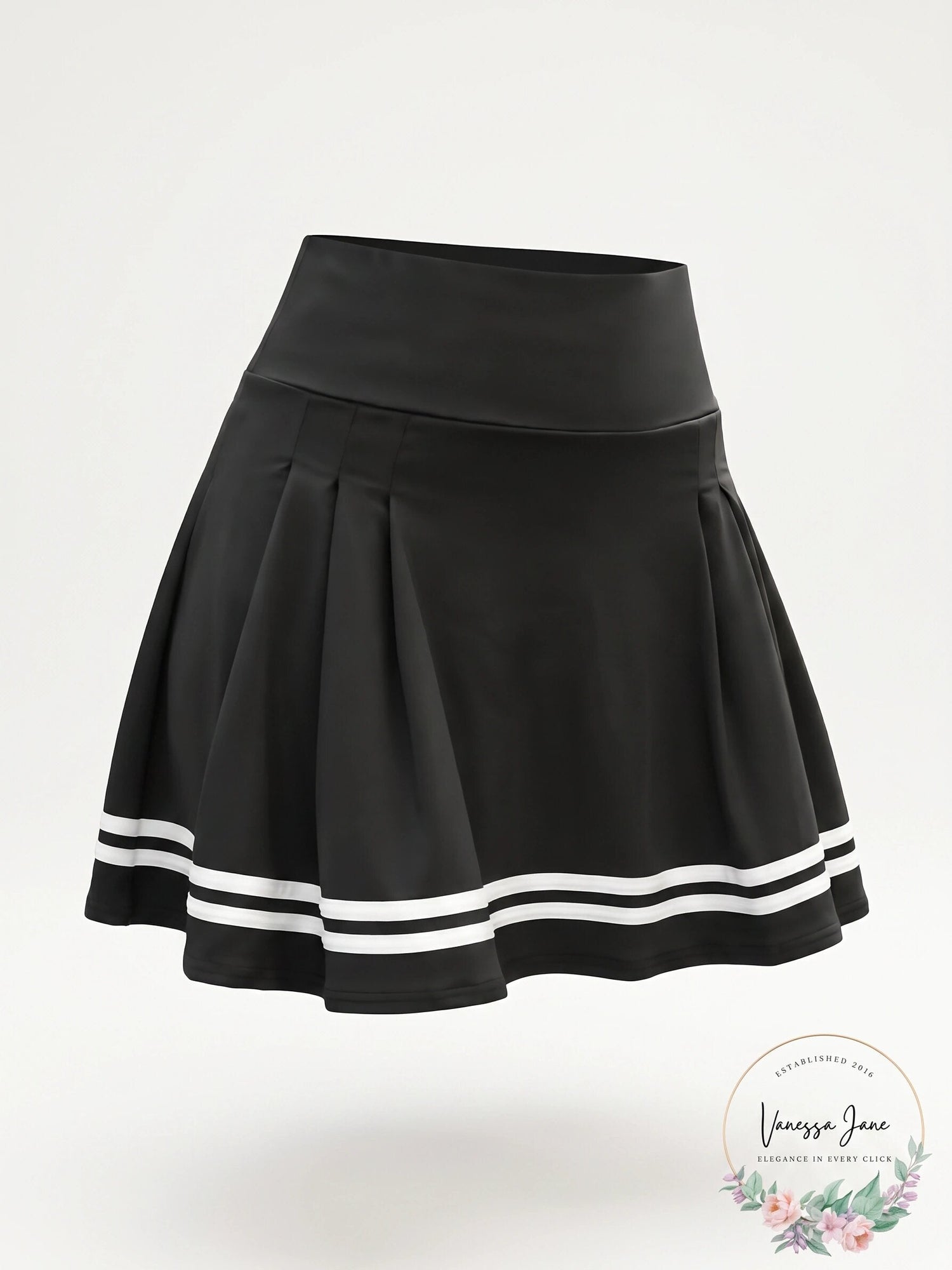 Vanessa Jane Striped Print Pleated Tennis Skirt Skort , Size Medium