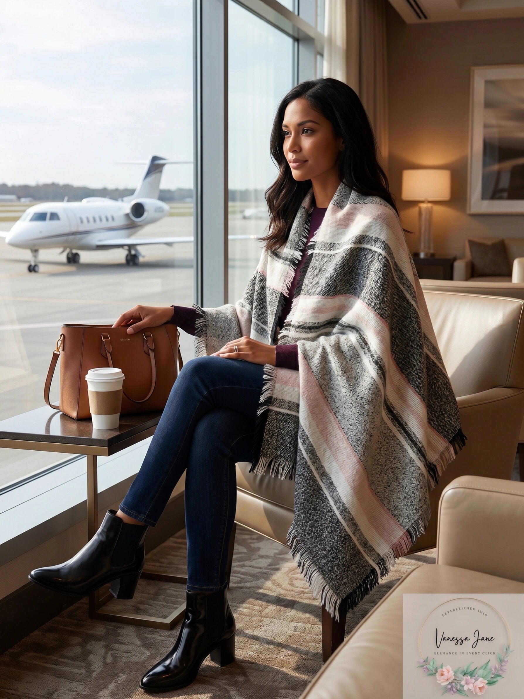 Steve Madden Sparkle Striped Travel Wrap &amp; Scarf