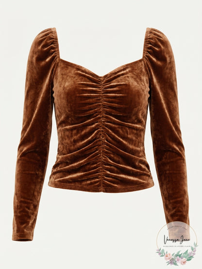 Bb Dakota Ruched Velvet Top