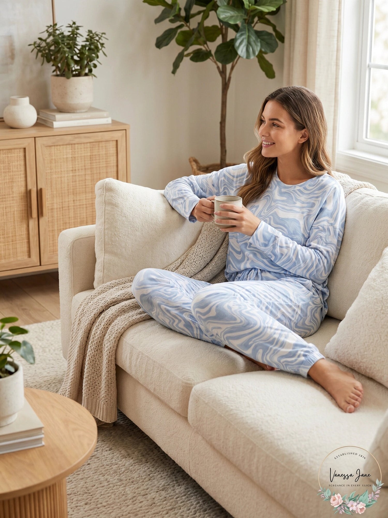 Aqua Happy Waves Pajama Set