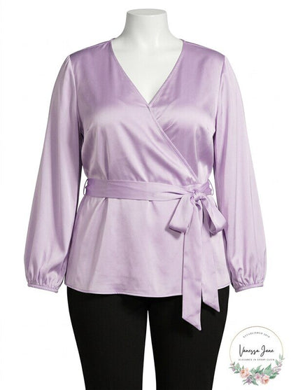 INC International Concepts I.N.C. Belted Wrap Top