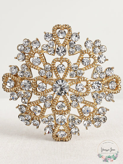 Charter Club Gold-Tone Crystal Heart Cluster Pin