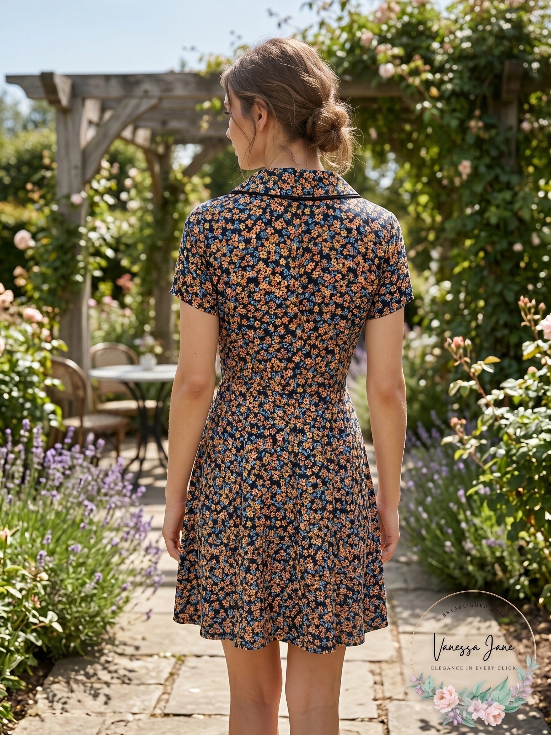 Calvin Klein Multicolor Floral Print Button Front Short Sleeve Mini Dress