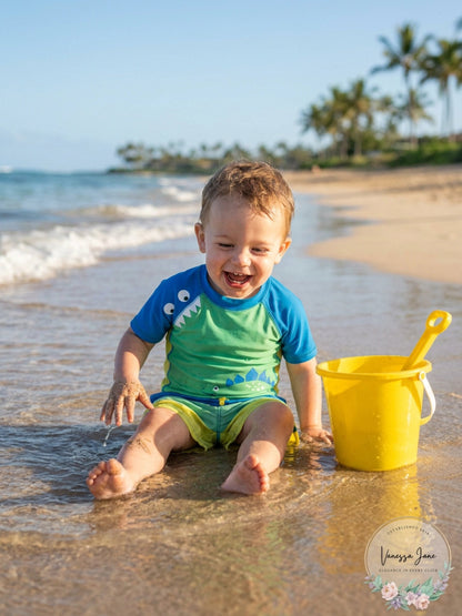 First Impressions Baby Boys Rash Guard and Swim Trunks