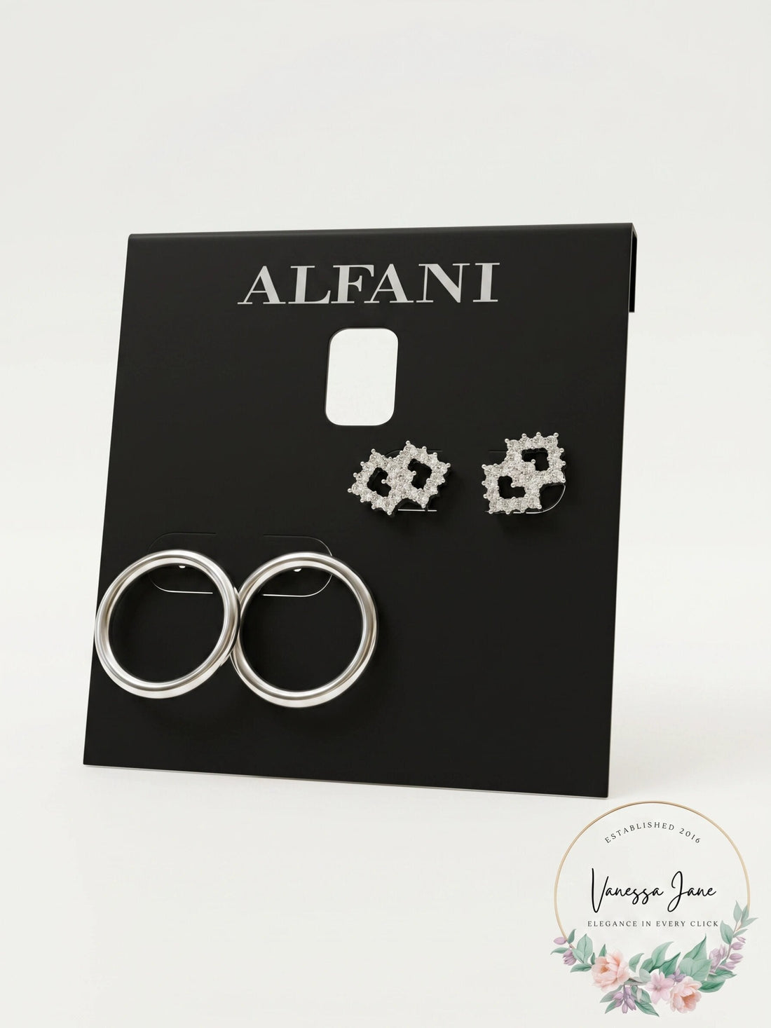 Alfani 2-Pc. Set Pave Bar &amp; Open Circle Drop Earrings