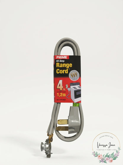 Prime Wire and Cable 4 ft. 40A 3-Wire Range Cord