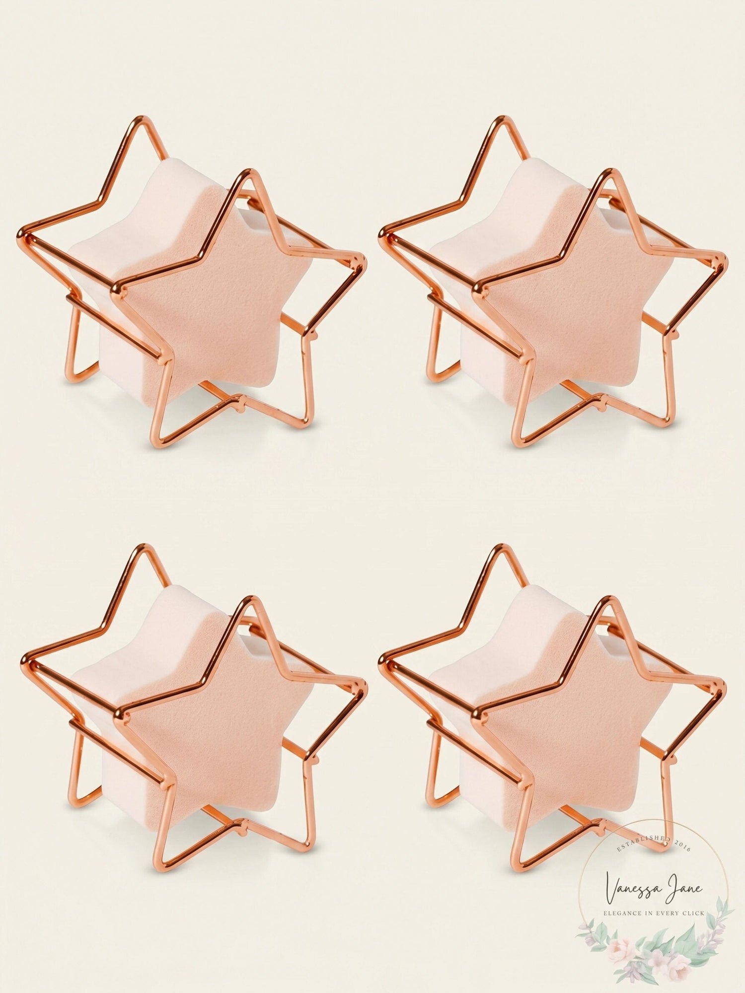 2 PC RH Macy Beauty Collection Cosmetic Star Shaped Sponge &amp; Holder Pink