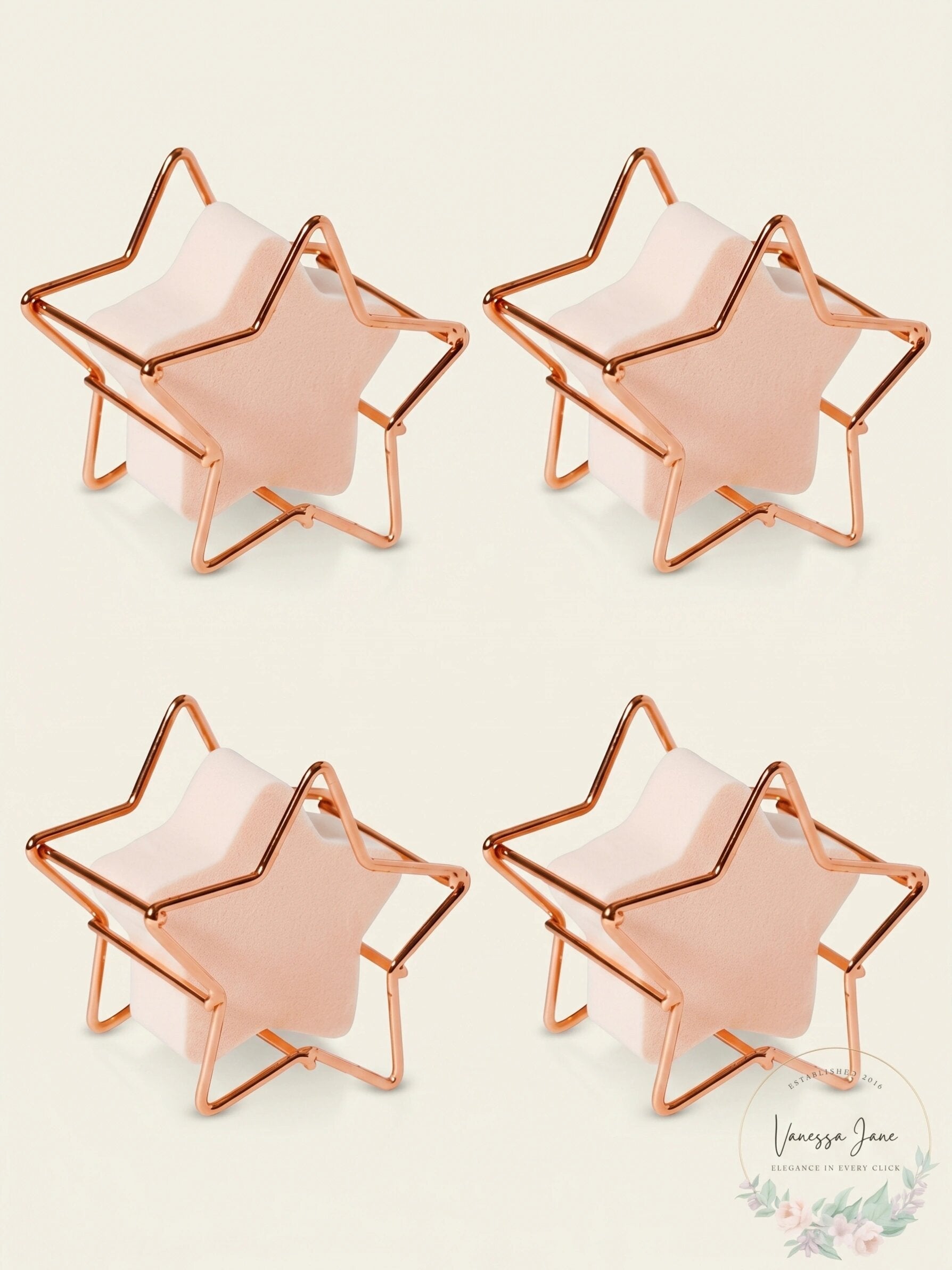 2 PC RH Macy Beauty Collection Cosmetic Star Shaped Sponge &amp; Holder Pink