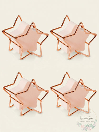 2 PC RH Macy Beauty Collection Cosmetic Star Shaped Sponge &amp; Holder Pink