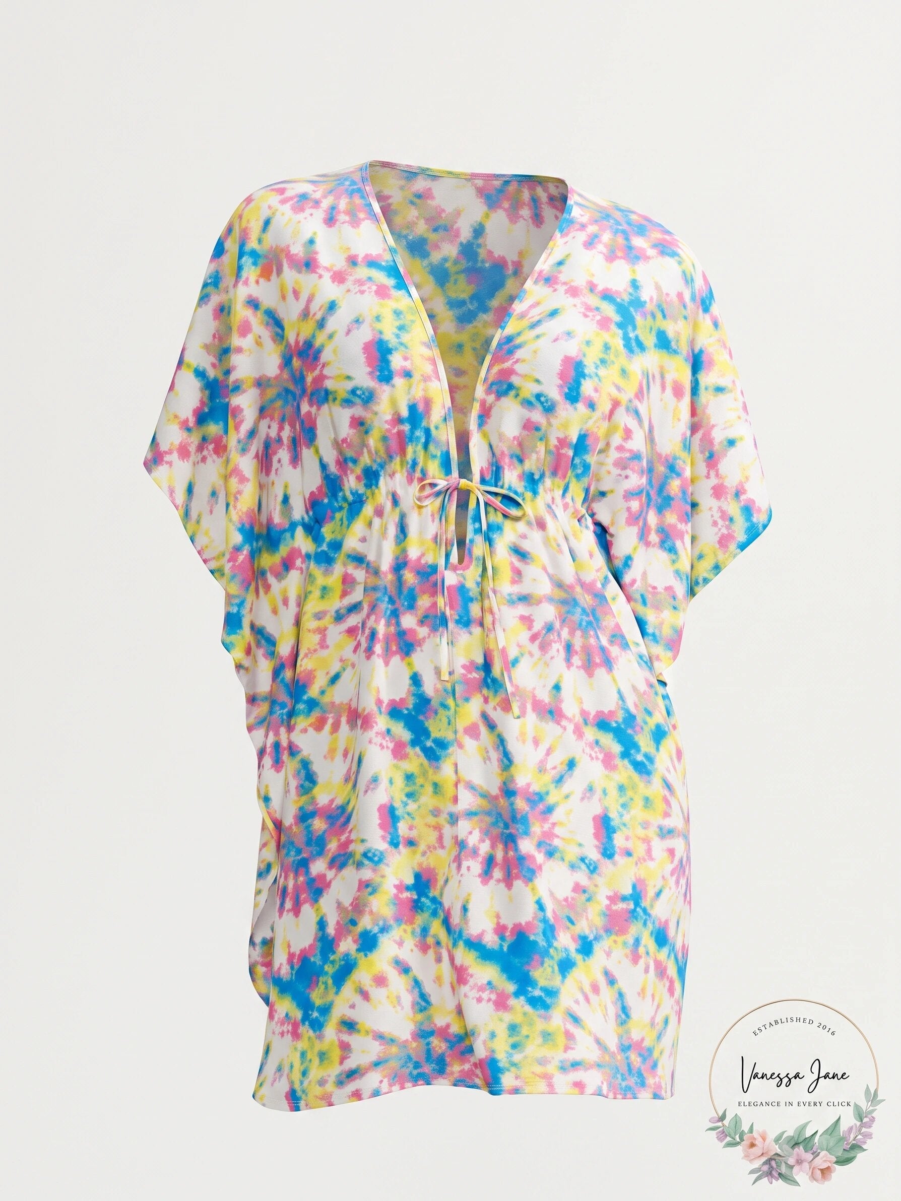 Jessica Simpson Womens Tie-Dyed Caftan Cover-Up