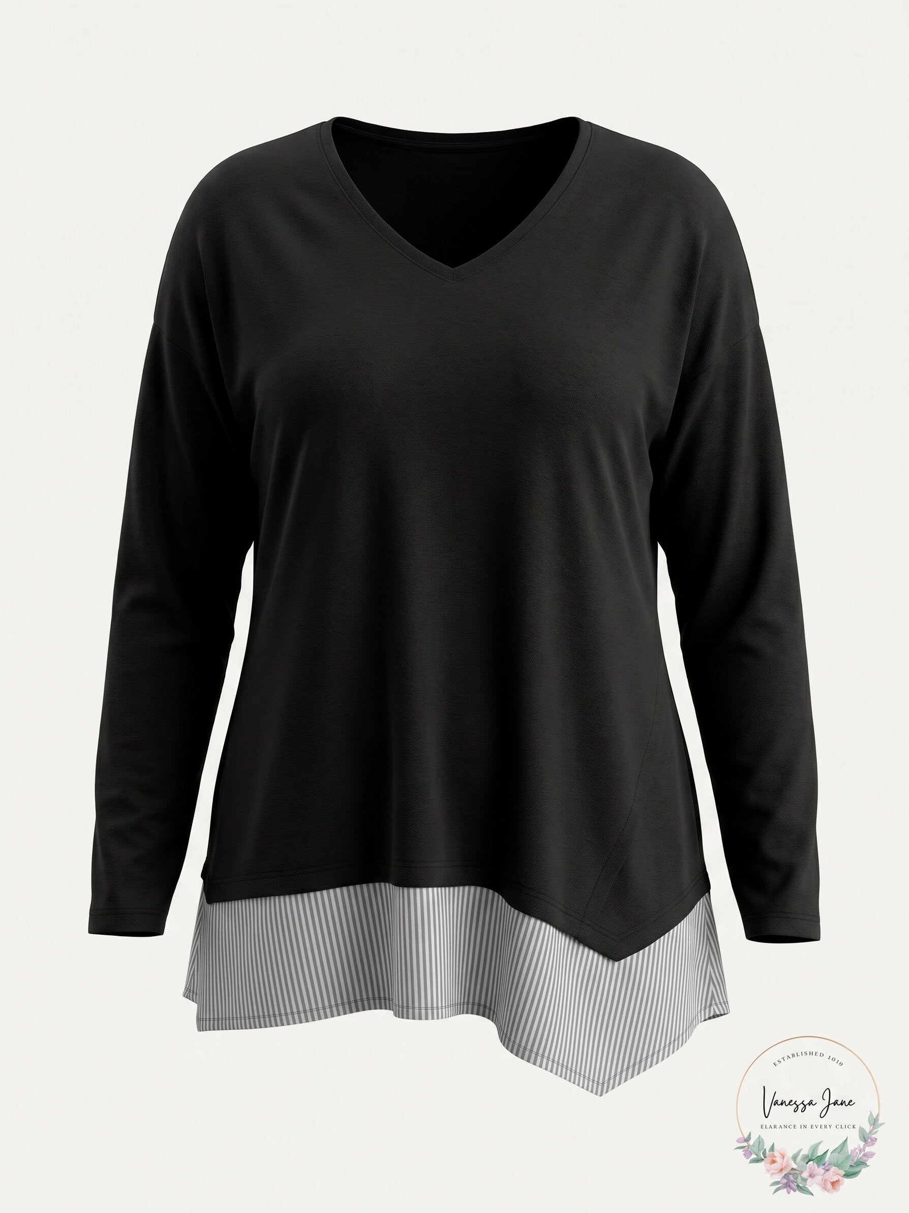 Style Co. Womens Mixed Media Pullover Blouse, Size 2X