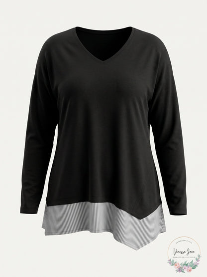 Style Co. Womens Mixed Media Pullover Blouse, Size 2X