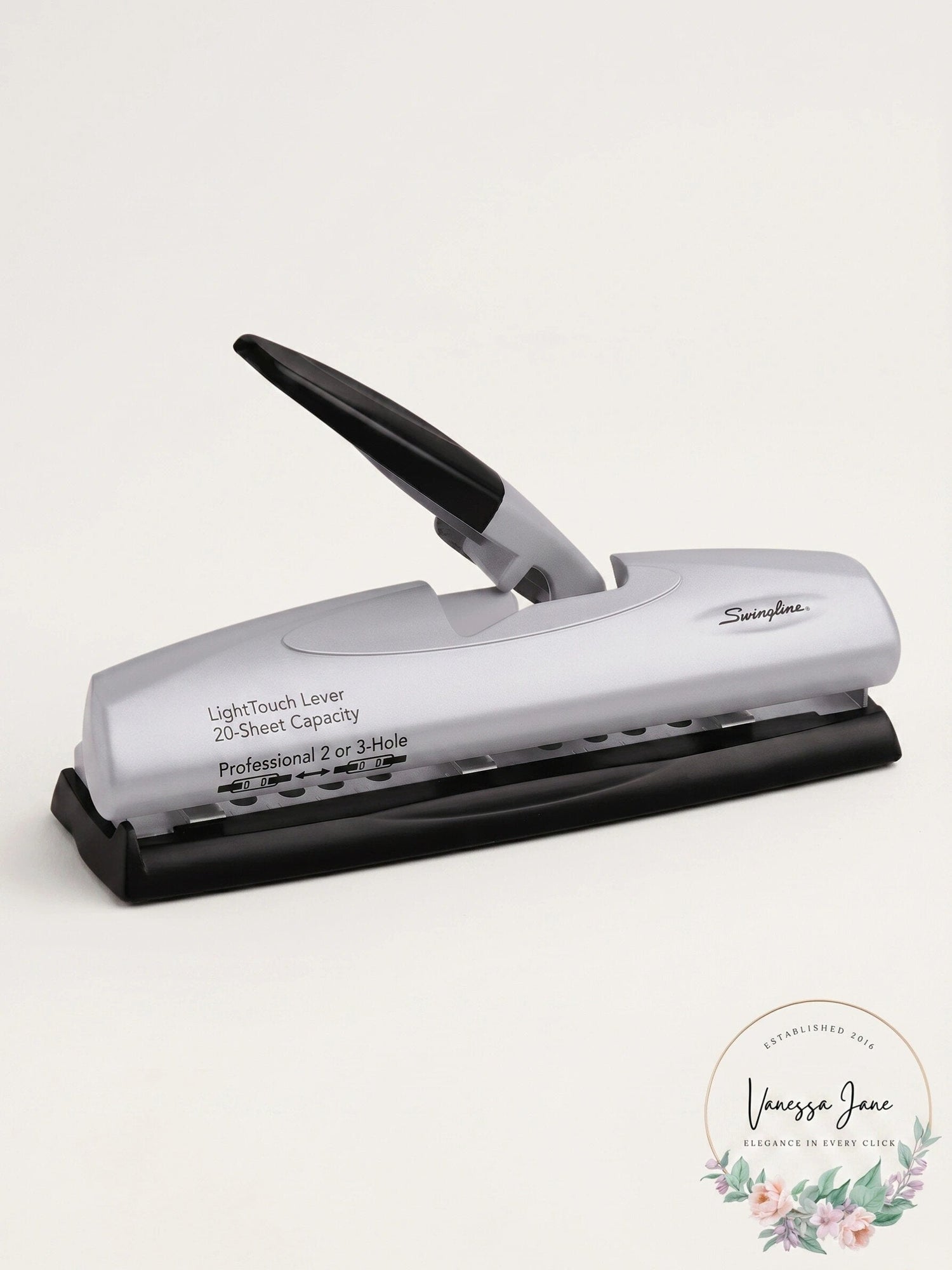 Swingline LightTouch Lever Professional 2- or 3-Hole Punch, 20-Sheet Capacity