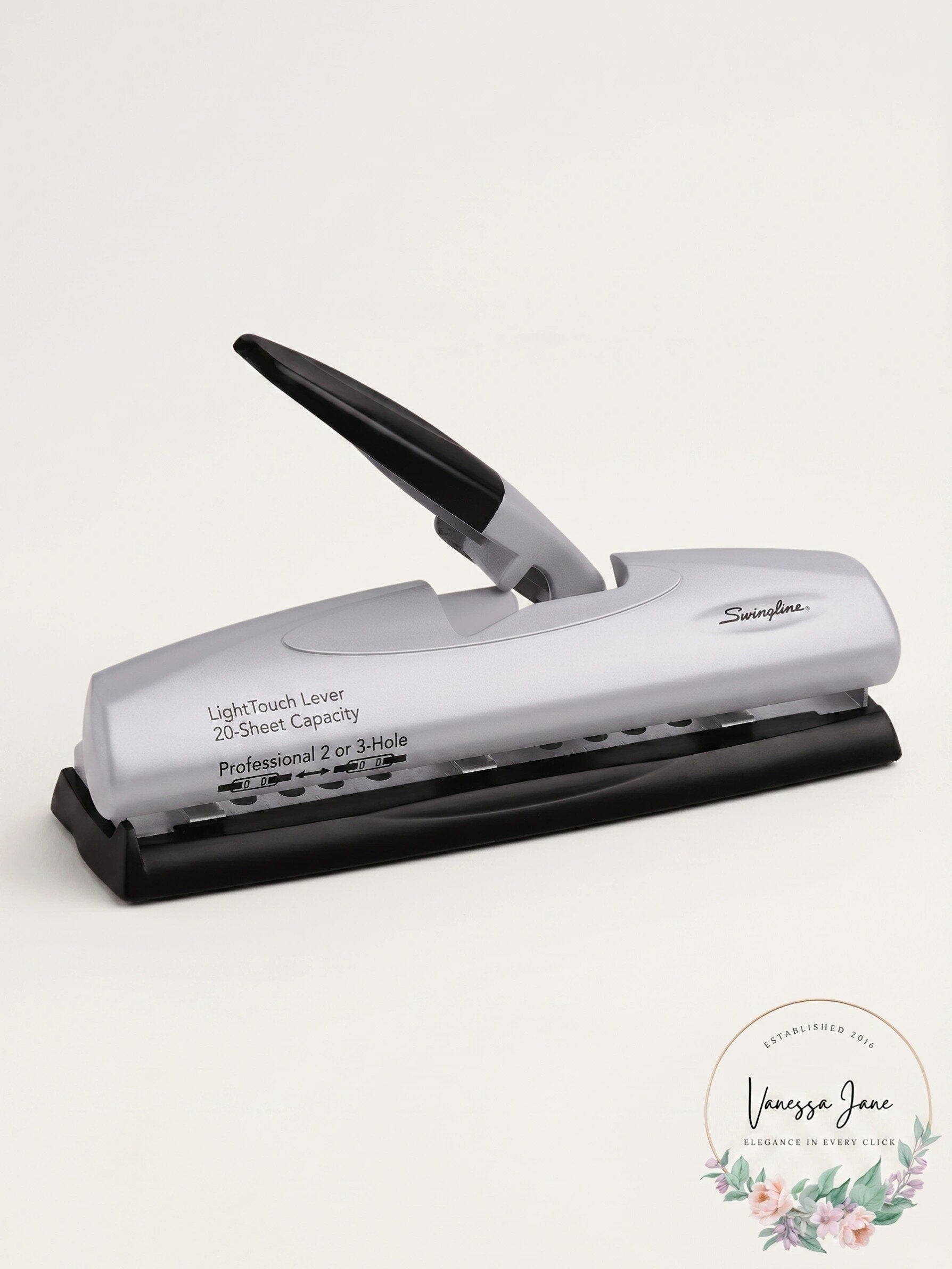 Swingline LightTouch Lever Professional 2- or 3-Hole Punch, 20-Sheet Capacity