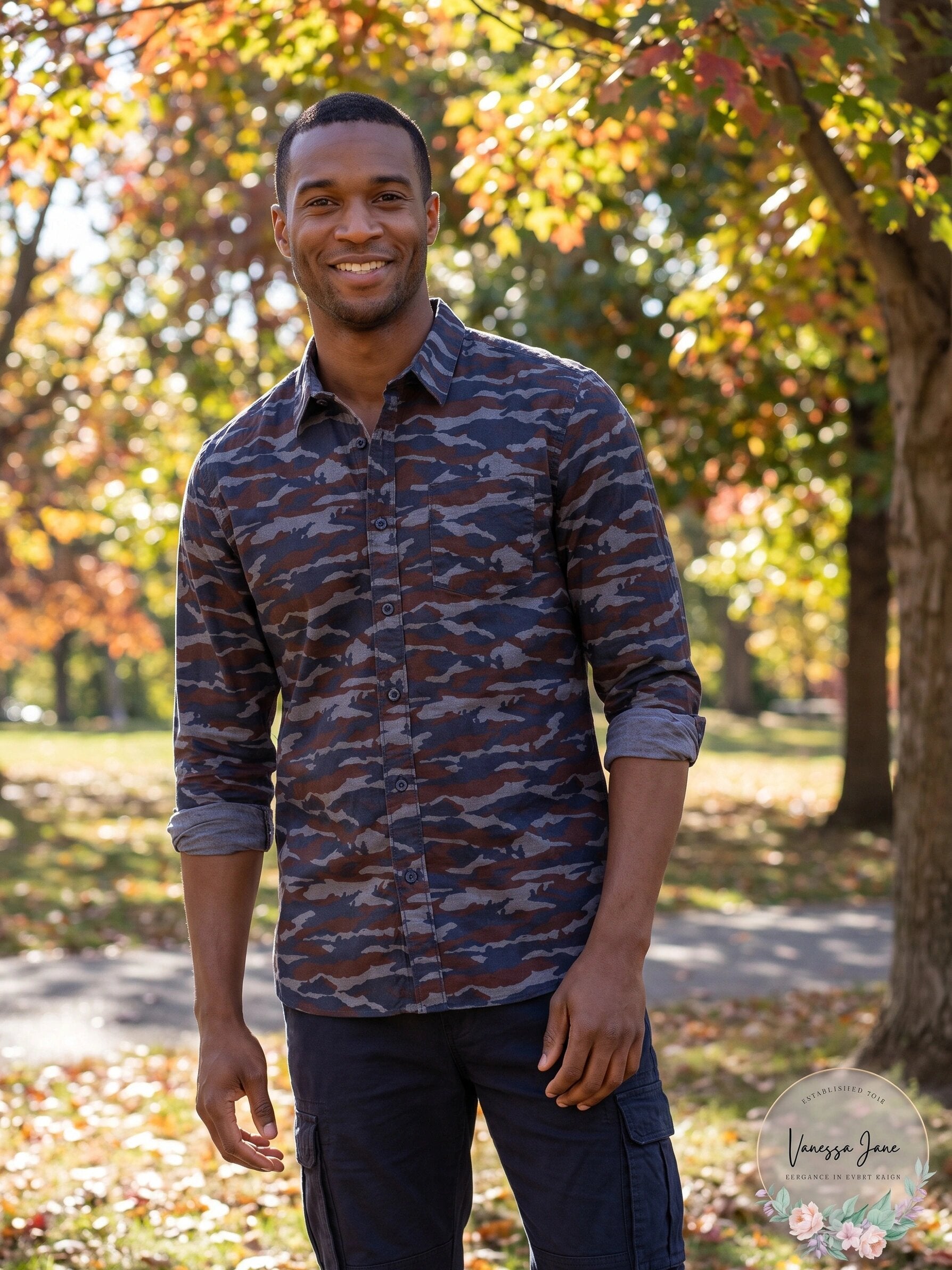American Rag Mens Camo Grindle Shirt