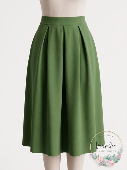 24seven Comfort Apparel Womens Classic Knee Length Skirt, small