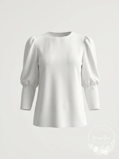 Aqua Bishop Sleeve Top, Size Medium