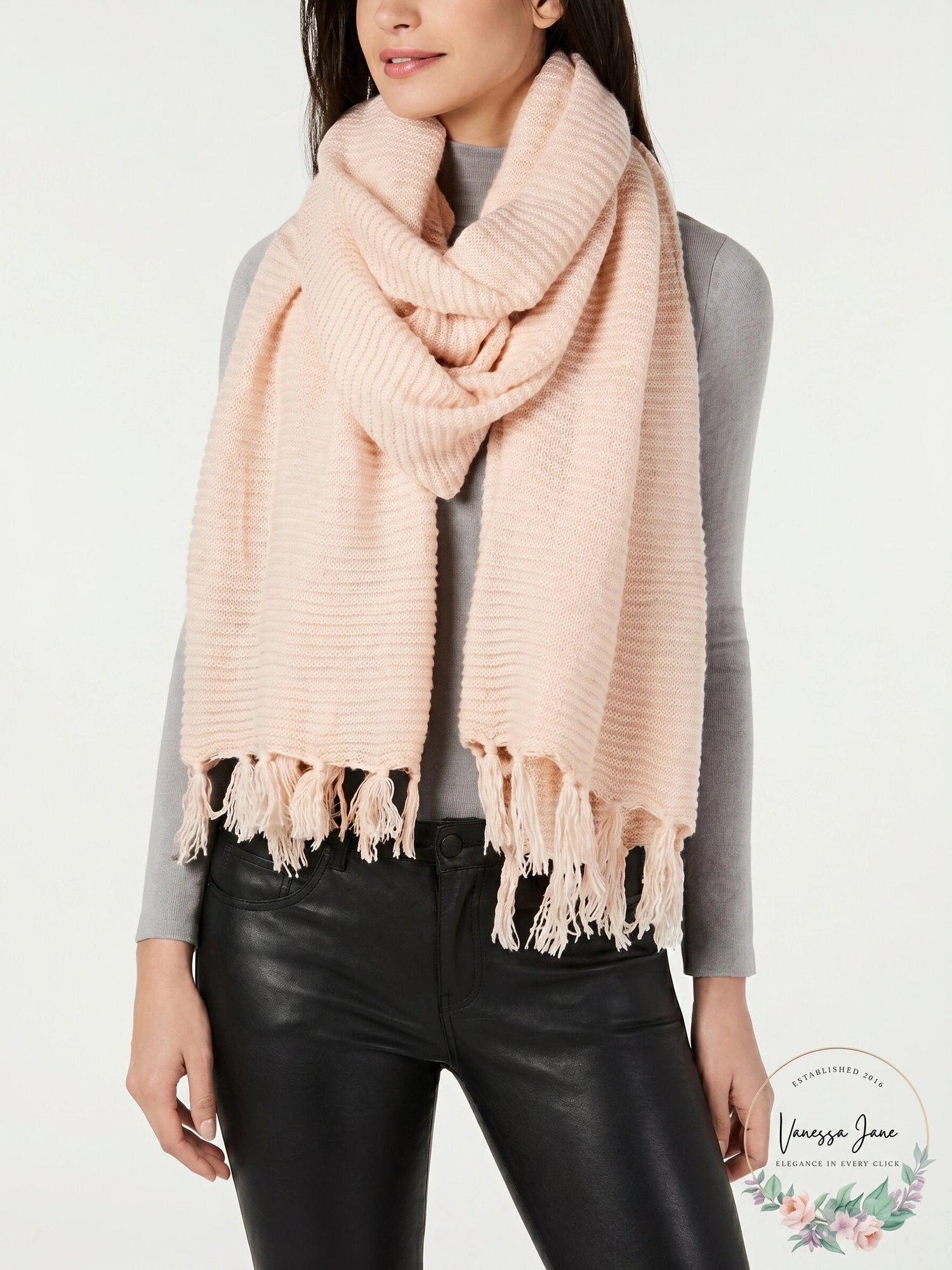 Cejon Solid Travel Fringed Scarf