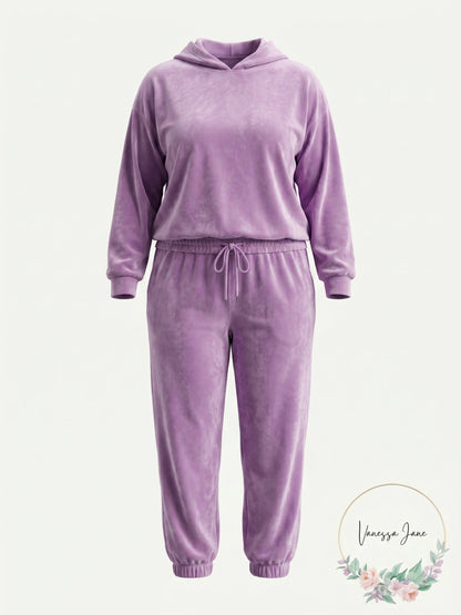 Love, Fire Trendy Plus Size Velour Jogger Pants, Size 3X